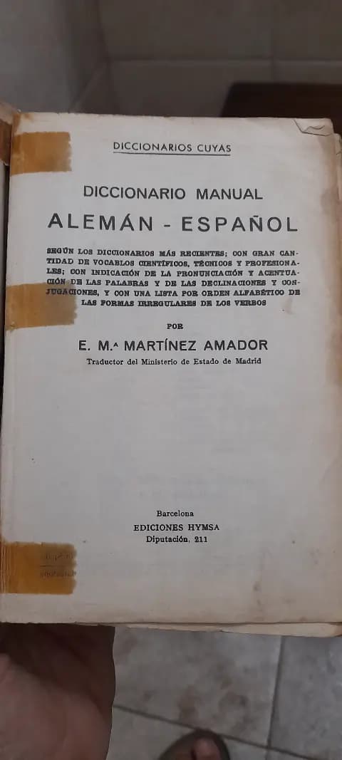 Diccionario Antiguo Español Alemán - Imagen 1